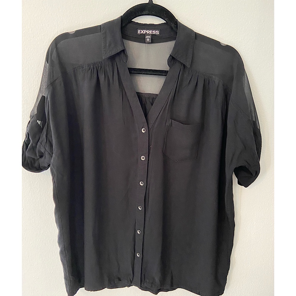 Black Button-Down Blouse